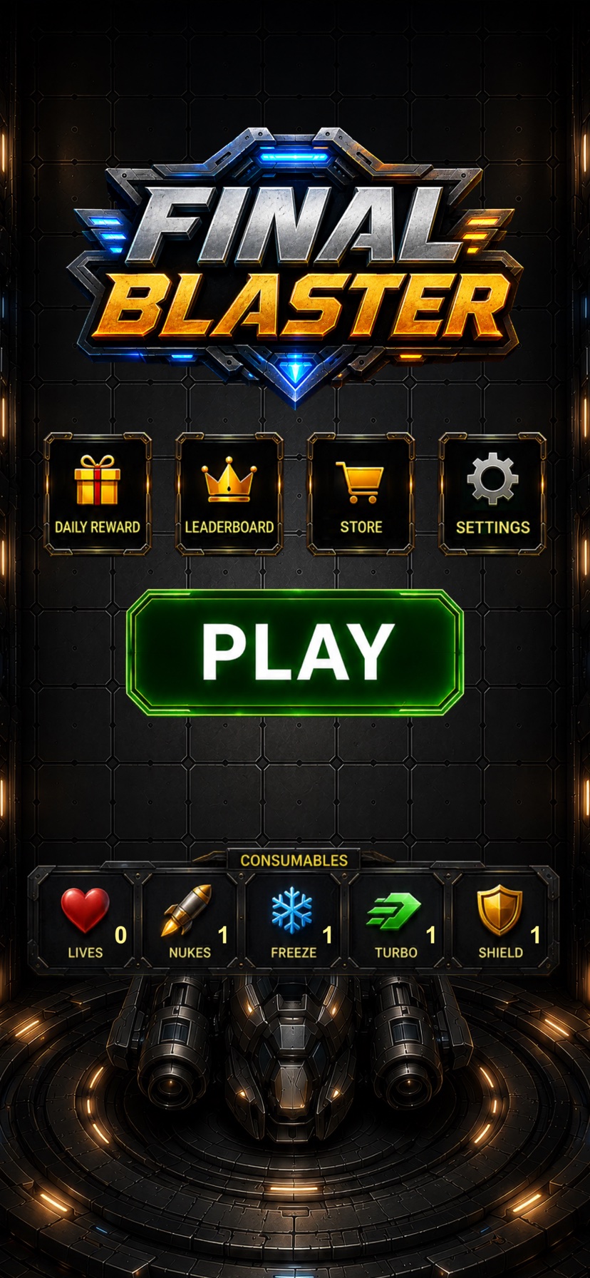 Final Blaster home screen